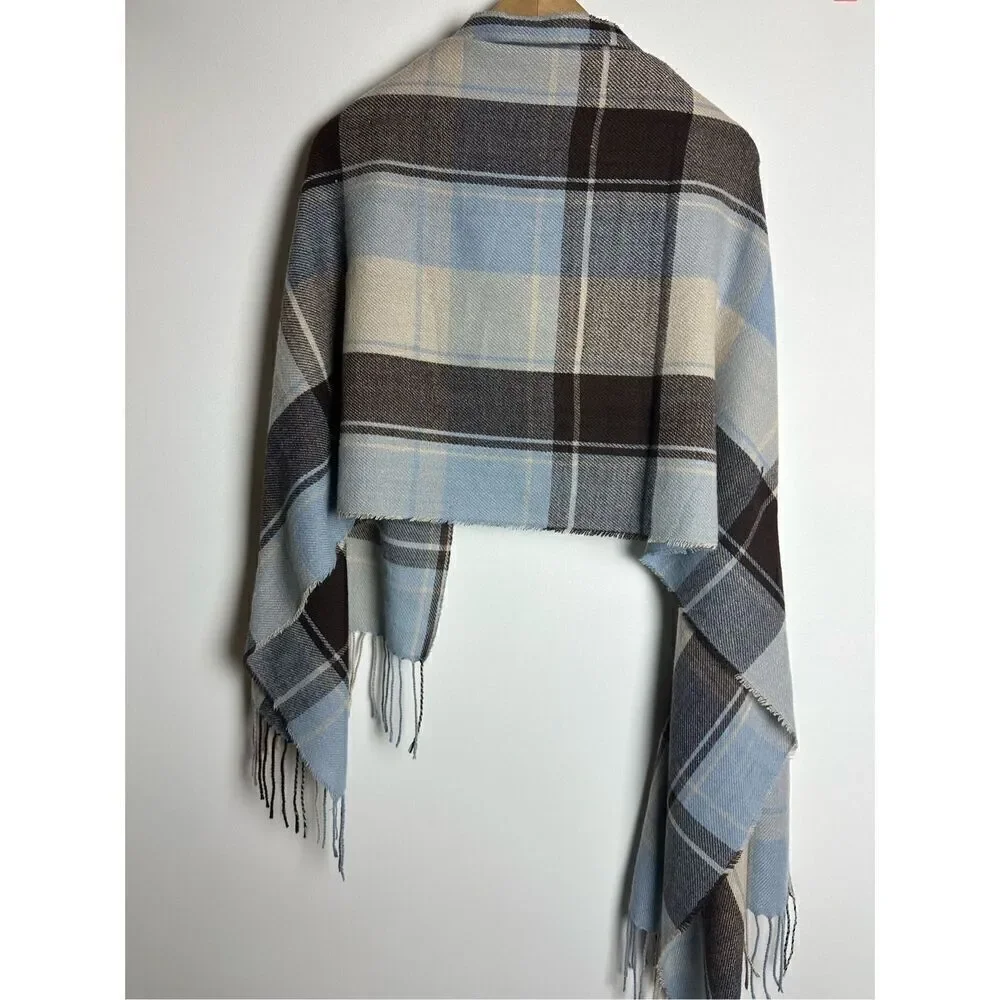 Blue plaid scarf